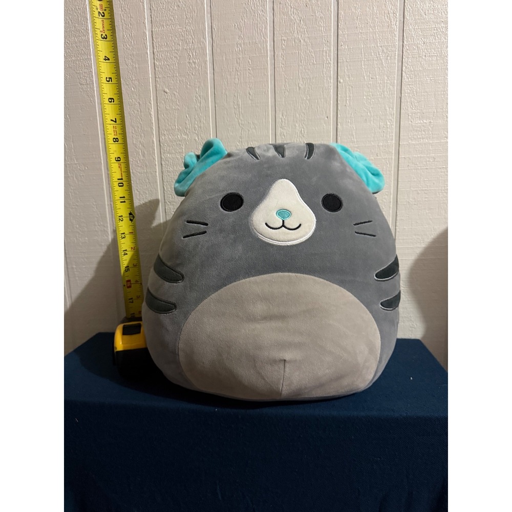 Squishmallows Felton the Siamese Cat 12 Inch Grey Teal Plush Toy Kellytoy